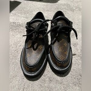 Monogram Calfskin Beaubourg Platform Derby Shoes 41 Brown